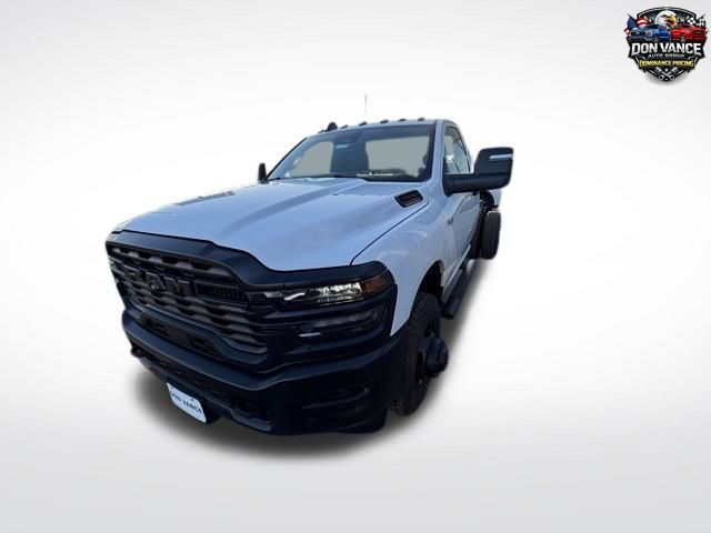 Bright White Clearcoat 2026 RAM 3500 Chassis Tradesman Regular Cab DRW 4WD Pickup Truck Four-Wheel Drive 8-Speed Automatic