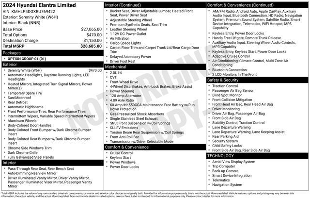 Used 2024 Hyundai Elantra For Sale in Indianapolis, IN
