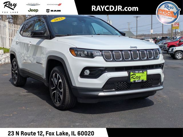 Bright White Clearcoat 2022 Jeep Compass Limited 4WD SUV / Crossover Four-Wheel Drive 9-Speed Automatic