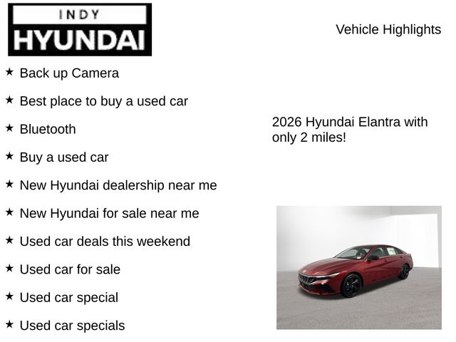 New 2026 Hyundai Elantra For Sale in Indianapolis, IN