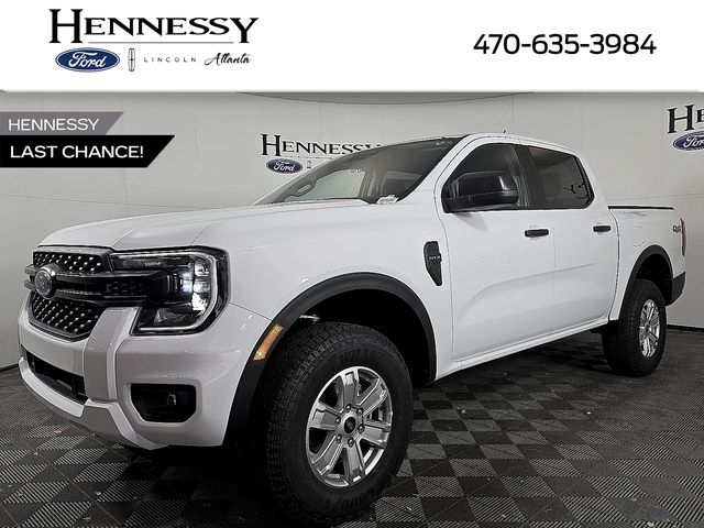 Oxford White 2025 Ford Ranger XL SuperCrew 4WD Pickup Truck Four-Wheel Drive Automatic