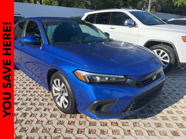 Aegean Blue Metallic 2023 Honda Civic LX FWD Sedan Front-Wheel Drive Continuously Variable Transmission