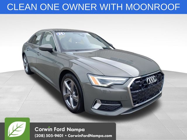 Gray 2024 Audi A6 quattro Premium Plus 45 TFSI Sedan All-Wheel Drive 7-Speed Automatic