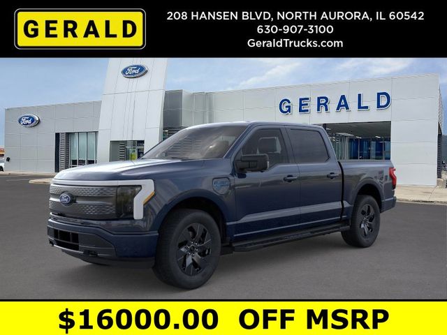 Antimatter Blue Metallic 2025 Ford F-150 Lightning Flash SuperCrew AWD Pickup Truck All-Wheel Drive Automatic