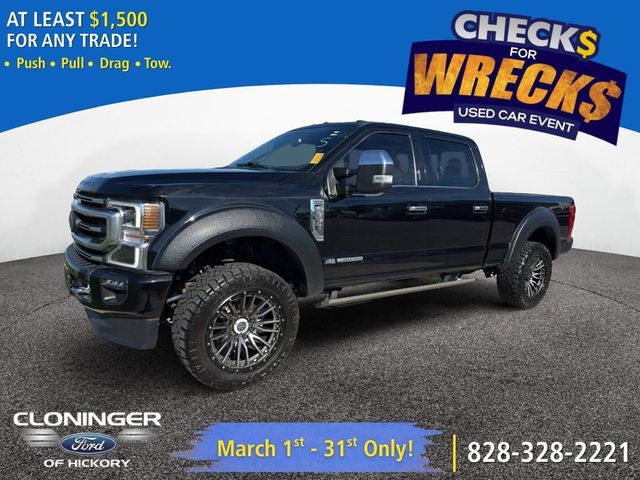 Black Metallic 2022 Ford F-350 Super Duty Platinum Crew Cab 4WD Pickup Truck Four-Wheel Drive Automatic