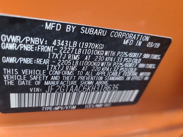 2019 – Subaru – Crosstrek