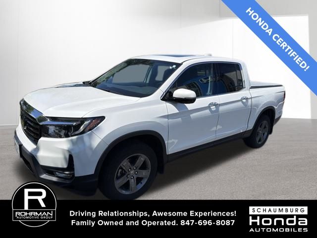 Platinum White Pearl 2022 Honda Ridgeline RTL-E AWD Pickup Truck All-Wheel Drive 9-Speed Automatic