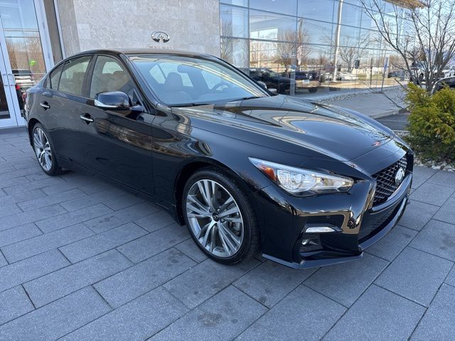 Black Obsidian 2023 INFINITI Q50 Sensory AWD Sedan All-Wheel Drive 7-Speed Automatic Overdrive