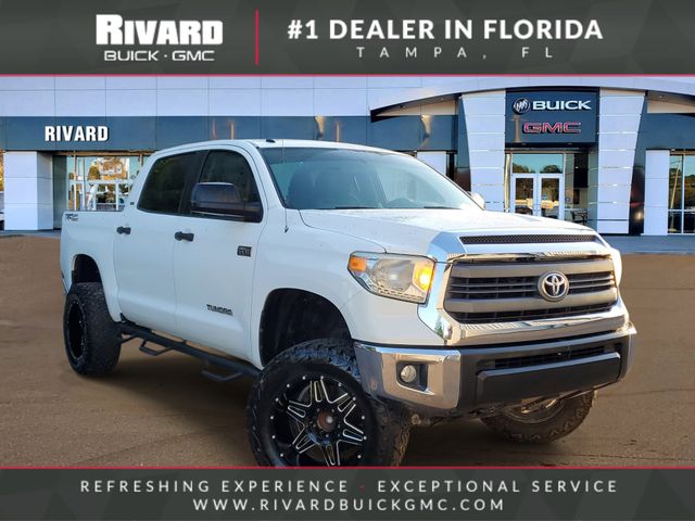 Super White 2014 Toyota Tundra SR5 CrewMax 5.7L Pickup Truck 4X2 6-Speed Automatic Overdrive
