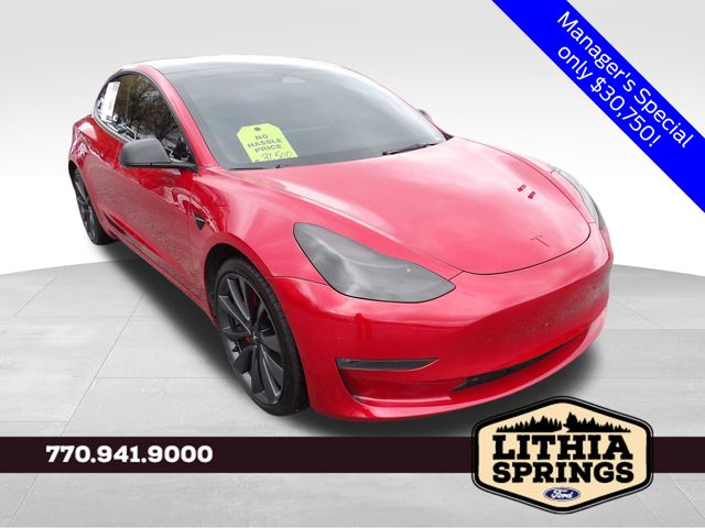 Red Multi-Coat 2023 Tesla Model 3 Performance AWD Sedan All-Wheel Drive 1-Speed Automatic