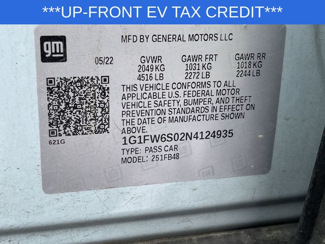 Used 2022 Chevrolet Bolt EV For Sale in Livonia, MI