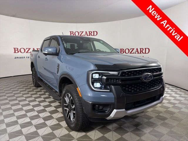 Blue (Azure Gray Metallic) 2024 Ford Ranger Lariat SuperCrew 4WD Pickup Truck Four-Wheel Drive Automatic
