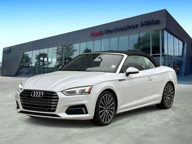 Glacier White Metallic/Black Roof 2018 Audi A5 2.0T quattro Premium Plus Cabriolet AWD Convertible All-Wheel Drive 7-Speed Automatic