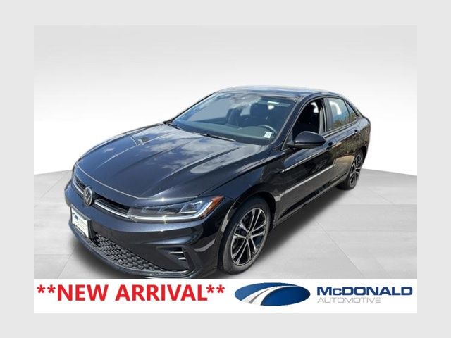 Deep Black Pearl 2025 Volkswagen Jetta Sport FWD Sedan Front-Wheel Drive 8-Speed Automatic