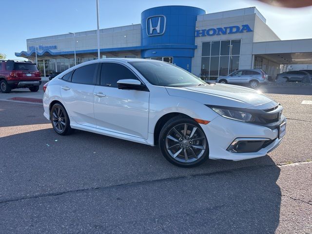 Platinum White Pearl 2020 Honda Civic EX Sedan FWD Sedan Front-Wheel Drive Continuously Variable Transmission