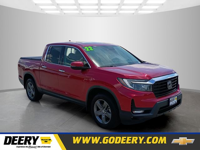 Red 2022 Honda Ridgeline Pickup Truck All-Wheel Drive 9-Speed Automatic