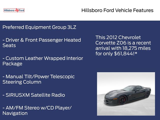 2012 Black Granite Metallic Chevrolet Corvette Z06 RWD Coupe