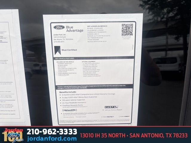 Used Car 2021 Ford Bronco  Big Bend For Sale Under $30,000 In San Antonio, Texas
