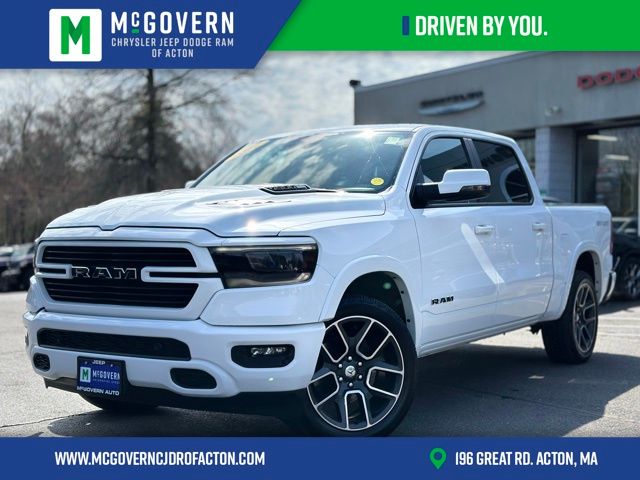 Bright White Clearcoat 2022 RAM 1500 Laramie Crew Cab 4WD Pickup Truck Four-Wheel Drive 8-Speed Automatic