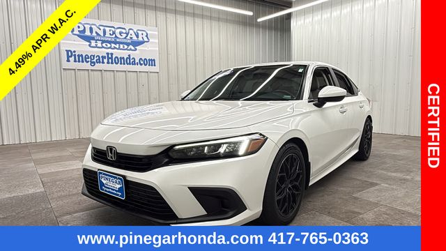 Platinum White Pearl 2024 Honda Civic Sedan Front-Wheel Drive Continuously Variable Transmission