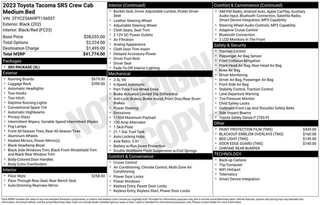 used 2023 Toyota Tacoma car, priced at $36,299