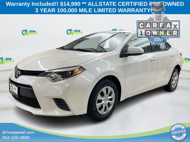 White (Blizzard Pearl) 2016 Toyota Corolla Sedan Continuously Variable Transmission