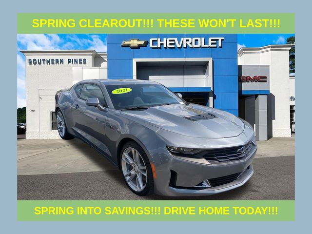 Gray (Satin Steel Metallic) 2021 Chevrolet Camaro LT1 Coupe RWD Coupe Rear-Wheel Drive 6-Speed Manual