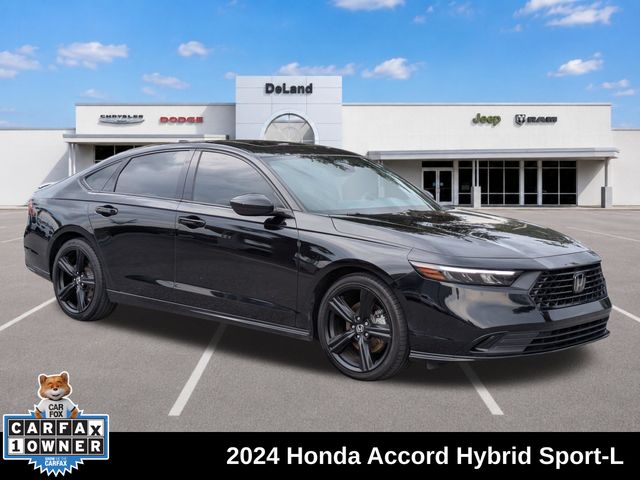 Black 2024 Honda Accord Hybrid Sedan Front-Wheel Drive Continuously Variable Transmission