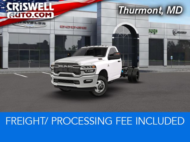 White 2026 RAM 3500 Chassis Tradesman Regular Cab LB DRW 4WD Pickup Truck Four-Wheel Drive 8-Speed Automatic
