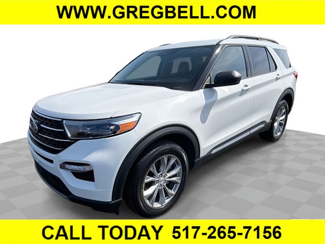 Star White Metallic Tri-Coat 2023 Ford Explorer XLT AWD SUV / Crossover All-Wheel Drive Automatic