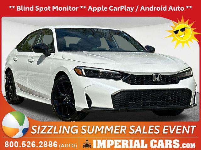 Platinum White Pearl 2026 Honda Civic Sedan Front-Wheel Drive Continuously Variable Transmission