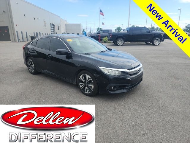 Black 2017 Honda Civic EX-T Sedan Front-Wheel Drive Continuously Variable Transmission