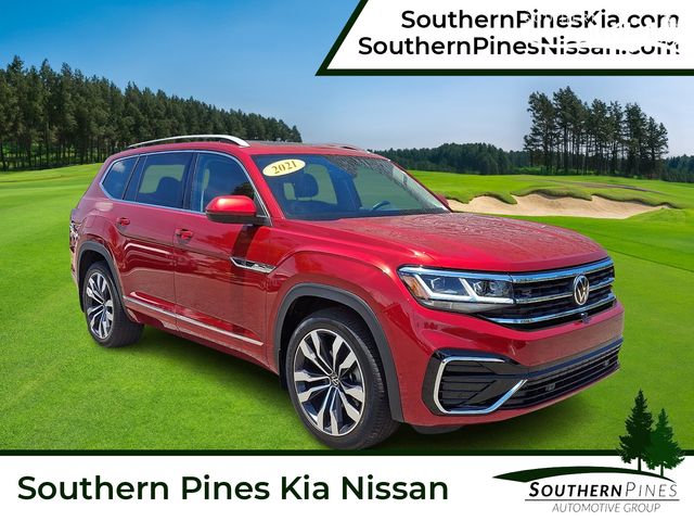 Aurora Red Metallic 2021 Volkswagen Atlas SUV / Crossover All-Wheel Drive 8-Speed Automatic