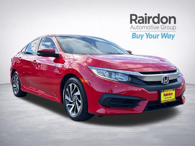 Rallye Red 2017 Honda Civic Sedan Front-Wheel Drive Continuously Variable Transmission
