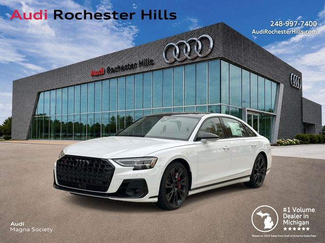 Glacier White 2026 Audi S8 Sedan All-Wheel Drive 8-Speed Automatic