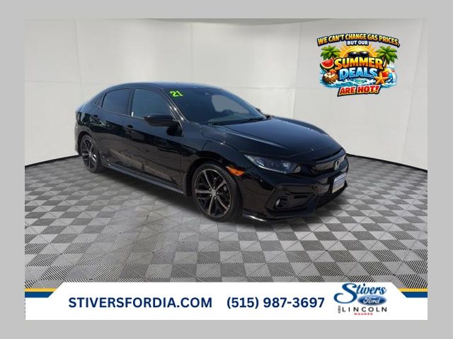 Crystal Black Pearl 2021 Honda Civic Hatchback Sport FWD Hatchback Front-Wheel Drive Continuously Variable Transmission