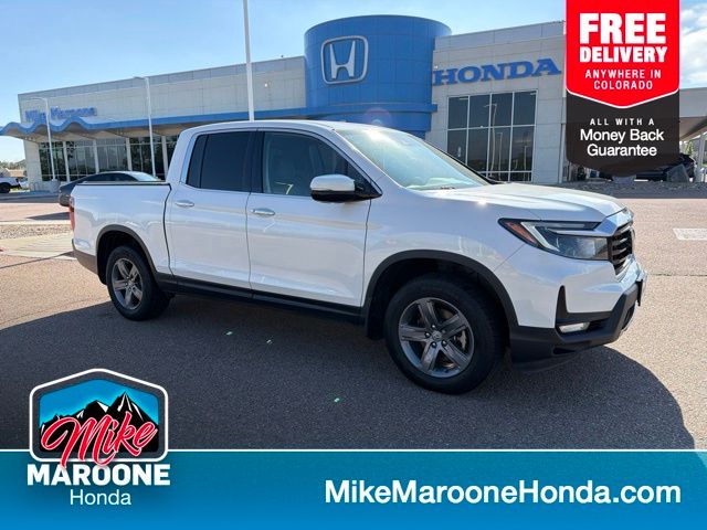 Platinum White Pearl 2021 Honda Ridgeline Pickup Truck All-Wheel Drive 9-Speed Automatic