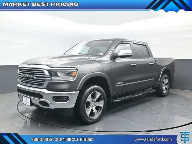 Gray (Granite Crystal Metallic Clearcoat) 2019 RAM 1500 Laramie Crew Cab 4WD Pickup Truck Four-Wheel Drive 8-Speed Automatic