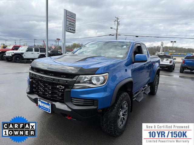 Bright Blue Metallic 2022 Chevrolet Colorado ZR2 Extended Cab 4WD Pickup Truck Four-Wheel Drive 8-Speed Automatic