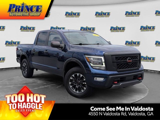 Deep Blue Pearl Metallic 2021 Nissan Titan Pickup Truck Four-Wheel Drive 9-Speed Automatic