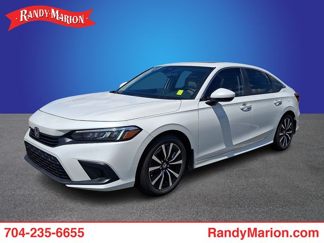 Platinum White 2022 Honda Civic Sedan Front-Wheel Drive Continuously Variable Transmission