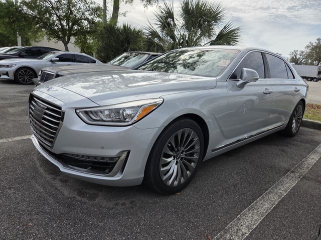 Silver 2019 Genesis G90 3.3T Premium RWD Sedan Rear-Wheel Drive 8-Speed Automatic