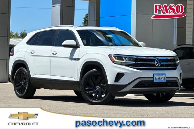 Pure White 2022 Volkswagen Atlas Cross Sport V6 SE FWD with Technology SUV / Crossover Front-Wheel Drive 8-Speed Automatic