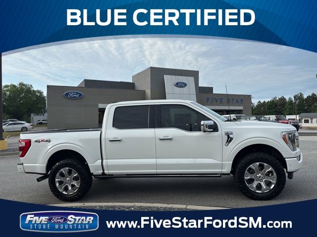 Star White Metallic Tri-Coat 2023 Ford F-150 Platinum SuperCrew 4WD Pickup Truck Four-Wheel Drive Automatic