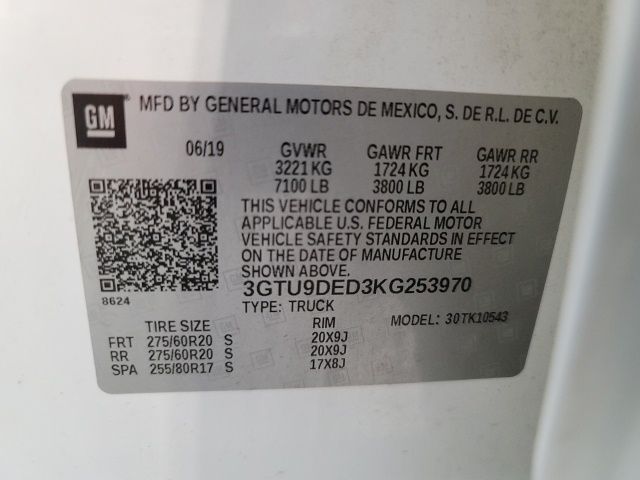 2019 Summit White GMC Sierra 1500 SLT 4X4 Truck