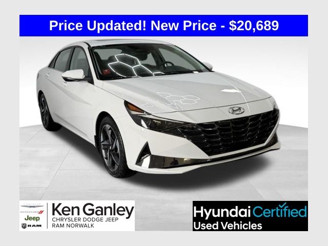 Serenity White Pearl 2023 Hyundai Elantra Sedan Front-Wheel Drive Continuously Variable Transmission