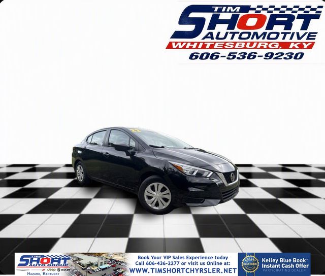 Super Black Metallic 2022 Nissan Versa Sedan Front-Wheel Drive Continuously Variable Transmission