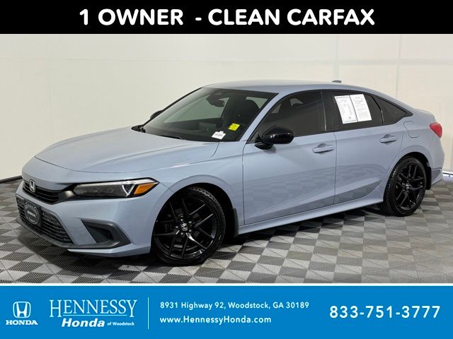 Sonic Gray Pearl 2022 Honda Civic Sport FWD Sedan Front-Wheel Drive Continuously Variable Transmission