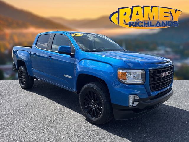 Dynamic Blue Metallic 2022 GMC Canyon Pickup Truck Four-Wheel Drive 8-Speed Automatic