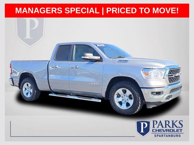 Billet Silver Metallic Clearcoat 2022 RAM 1500 Big Horn Quad Cab RWD Pickup Truck 4X2 8-Speed Automatic